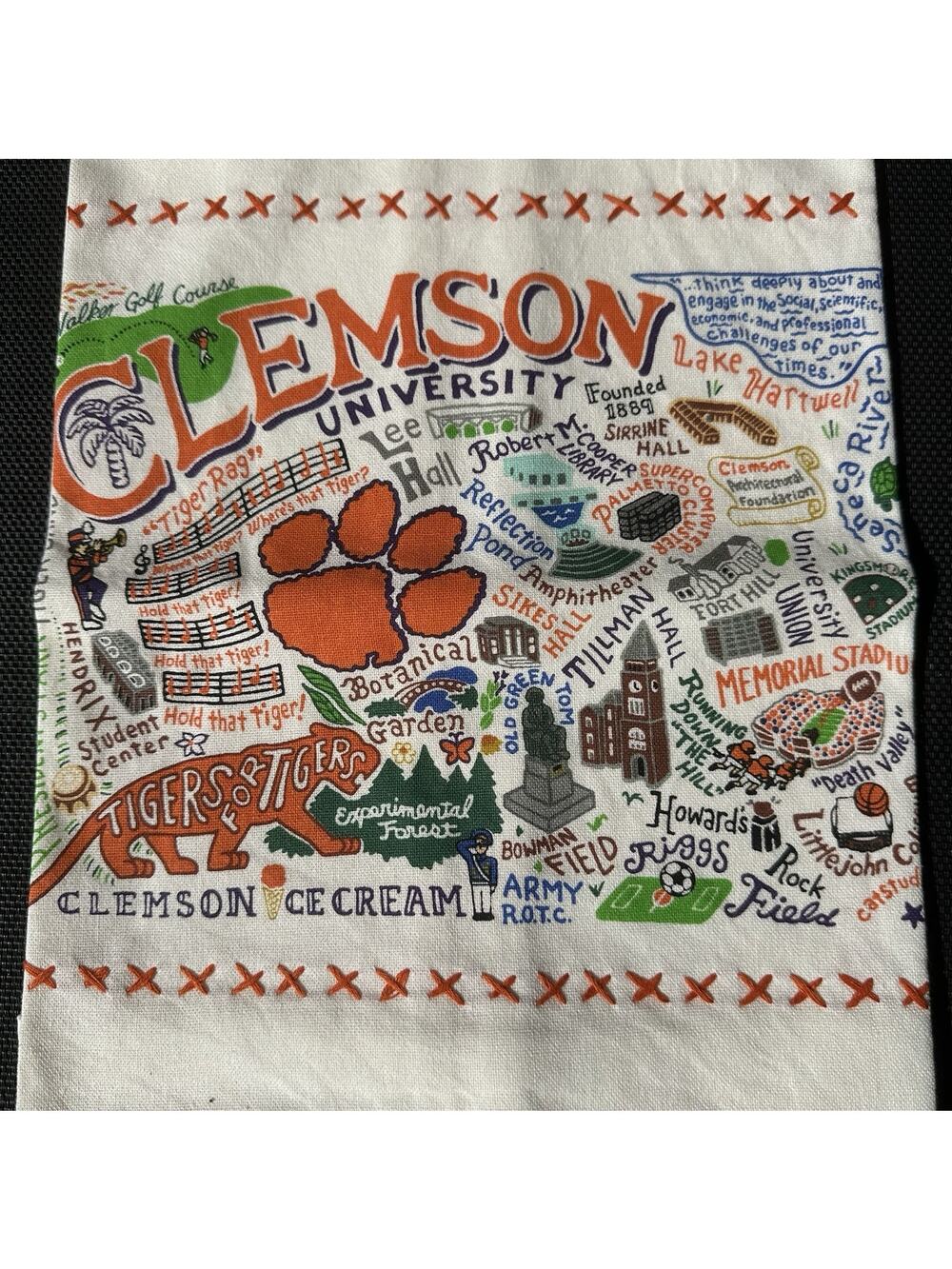 Vintage Catstudio Collegiate Collection Dish Hand Bar Towel - CLEMSON